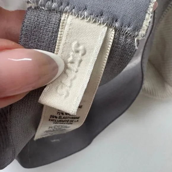 Skims Cotton Plunge V Ribbed Triangle Gray Bra Bralette Size Small - Picture 6 of 7